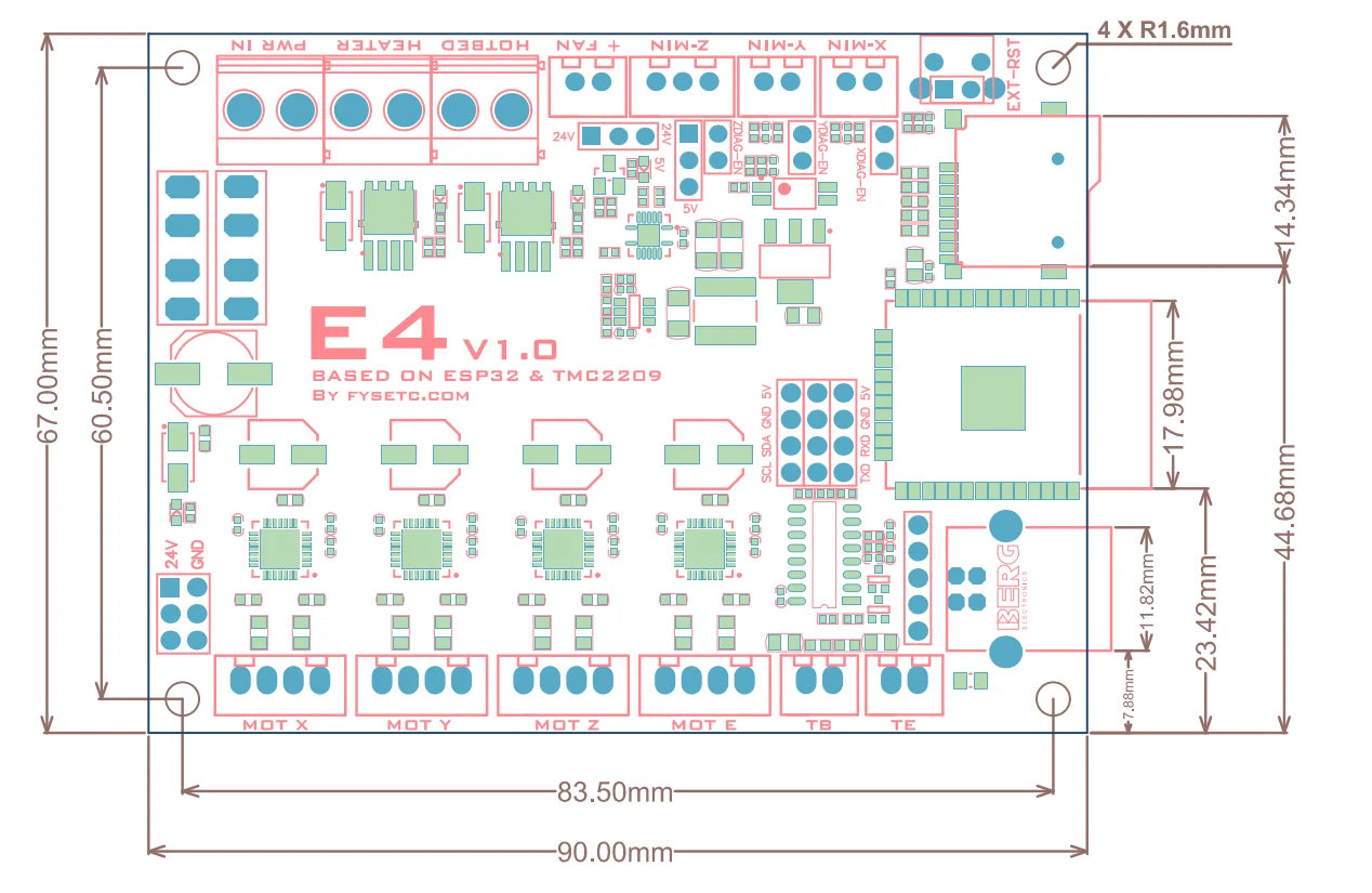 FYSETC E4 Board 3D Printer Control Board