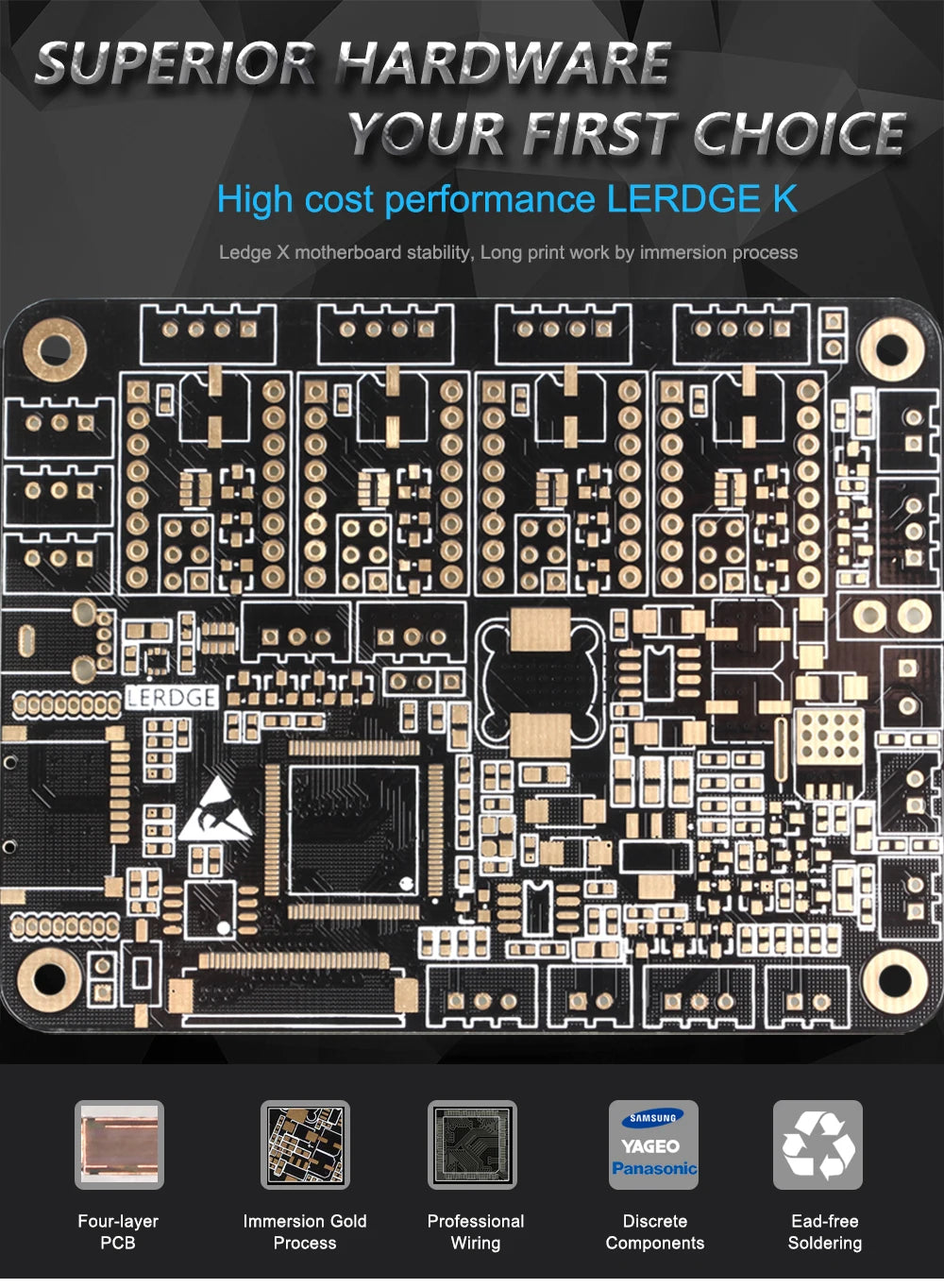 LERDGE 3D Printer Motherboard 32bits 3.5 Inch Display