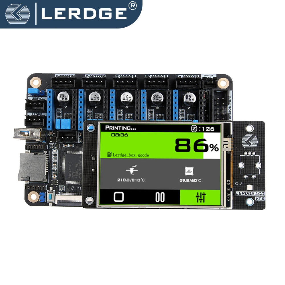 LERDGE 3D Printer Motherboard 32bits 3.5 Inch Display