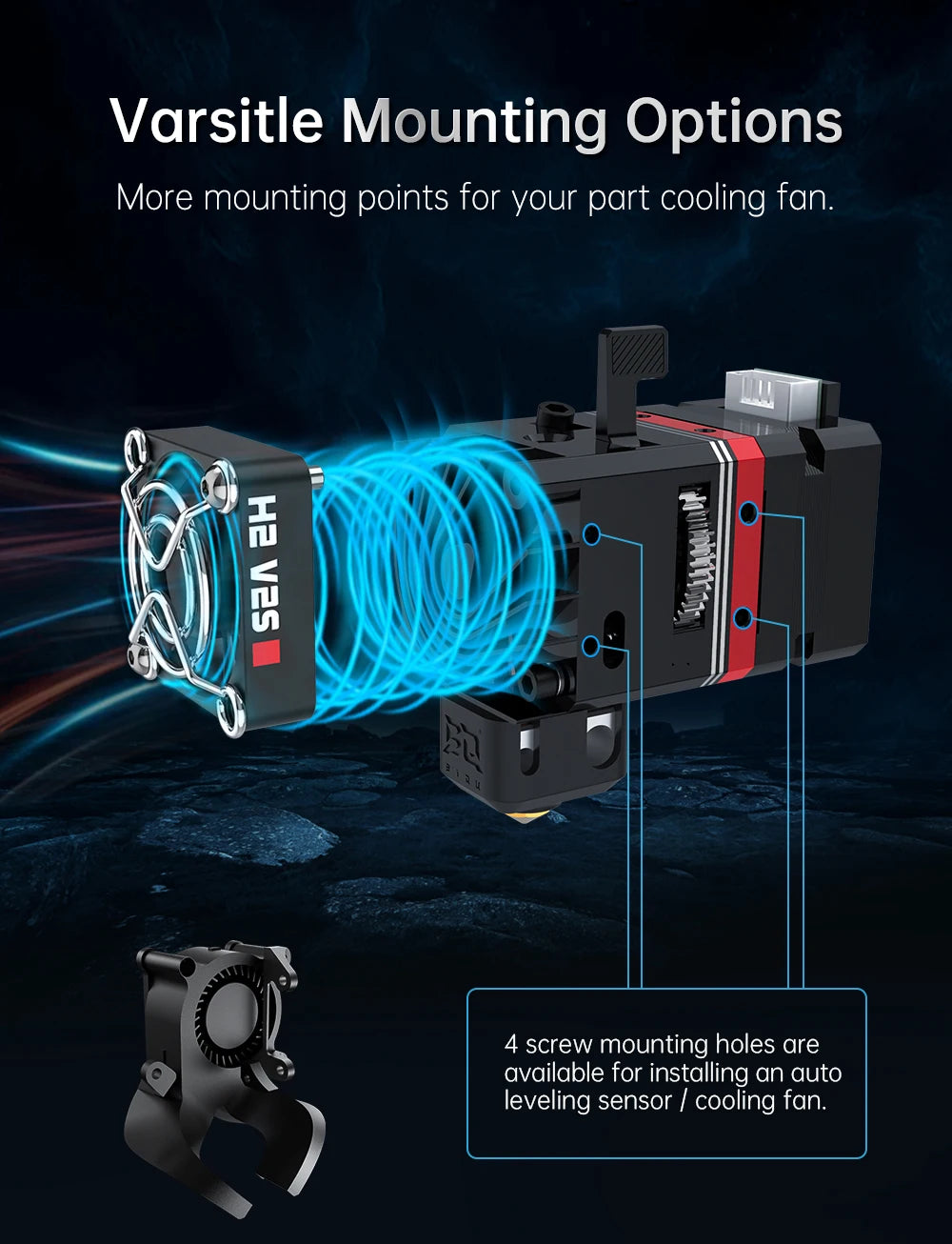 BIQU H2 V2S Extruder Dual Gear Hotend 270℃